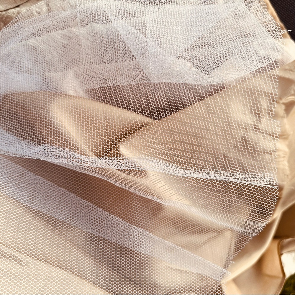 David’s Bridal Tiered Champagne Gold Shimmer Gown - Picture 13 of 15